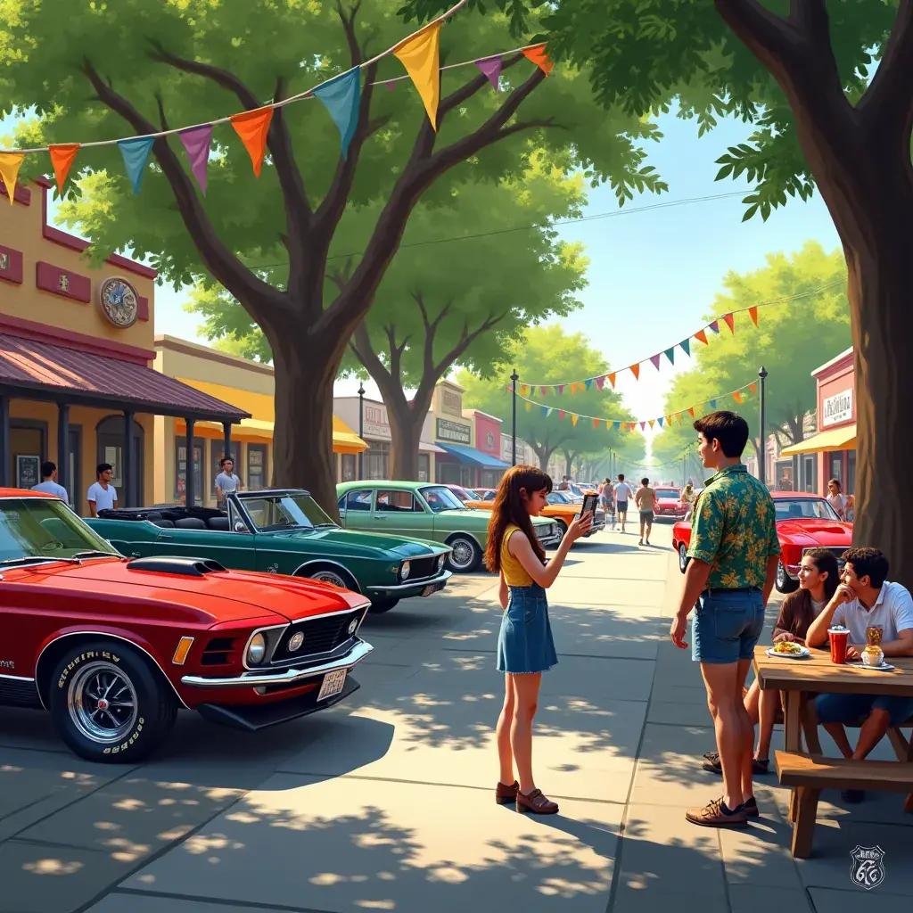 Карта путешествия по Route 66 на столе в ресторане