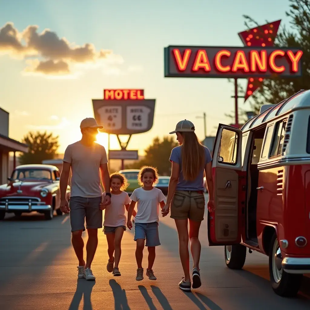 Дорога 66 вдоль живописных пейзажей США