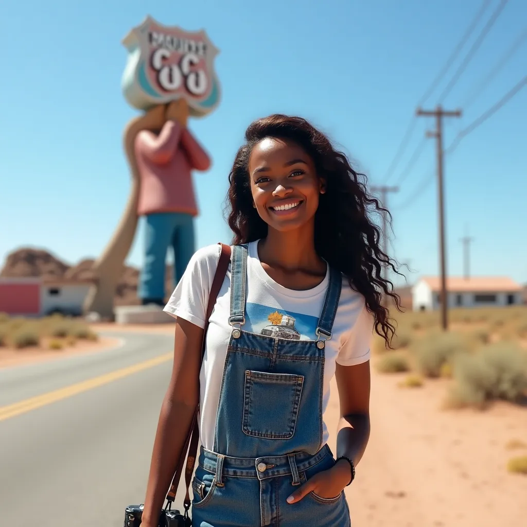 Группа туристов, наслаждающихся путешествием по Route 66